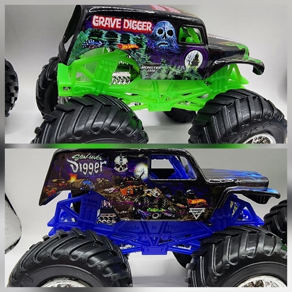 Hot Wheels Other - Hot Wheels Monster Jam Gravedigger , Son-Uva Digger Trucks
